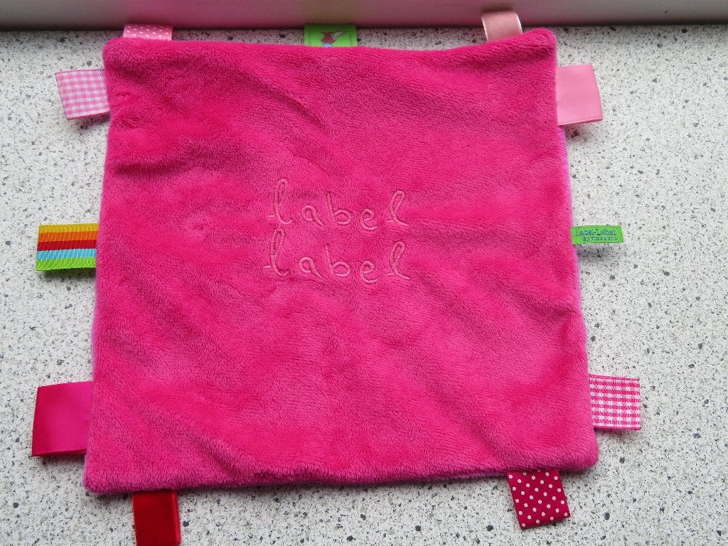 Labeldoek knuffeldoek roze velours merk Funnies + gekleurde, Kinderen en Baby's, Speelgoed | Knuffels en Pluche, Overige typen