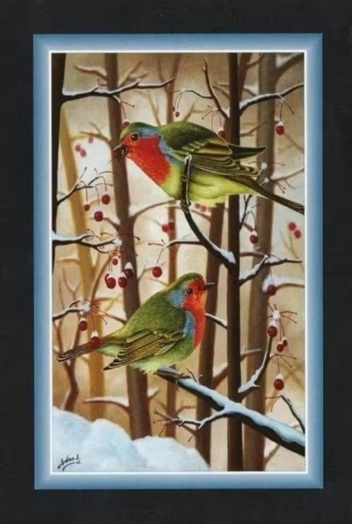 Vogels in de Winter Bessen., Ophalen of Verzenden, 1980 tot heden, Ongelopen, Vogel