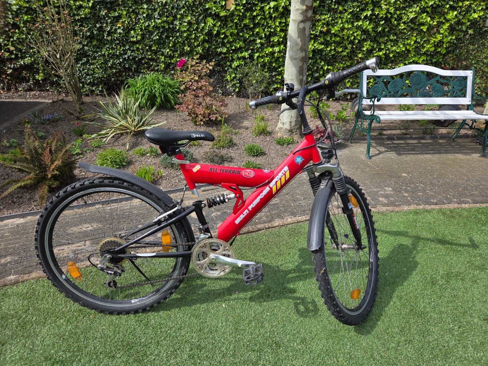 Rode mountainbike met vering - All Terrain, Overige merken, Gebruikt, Ophalen of Verzenden, 53 tot 57 cm