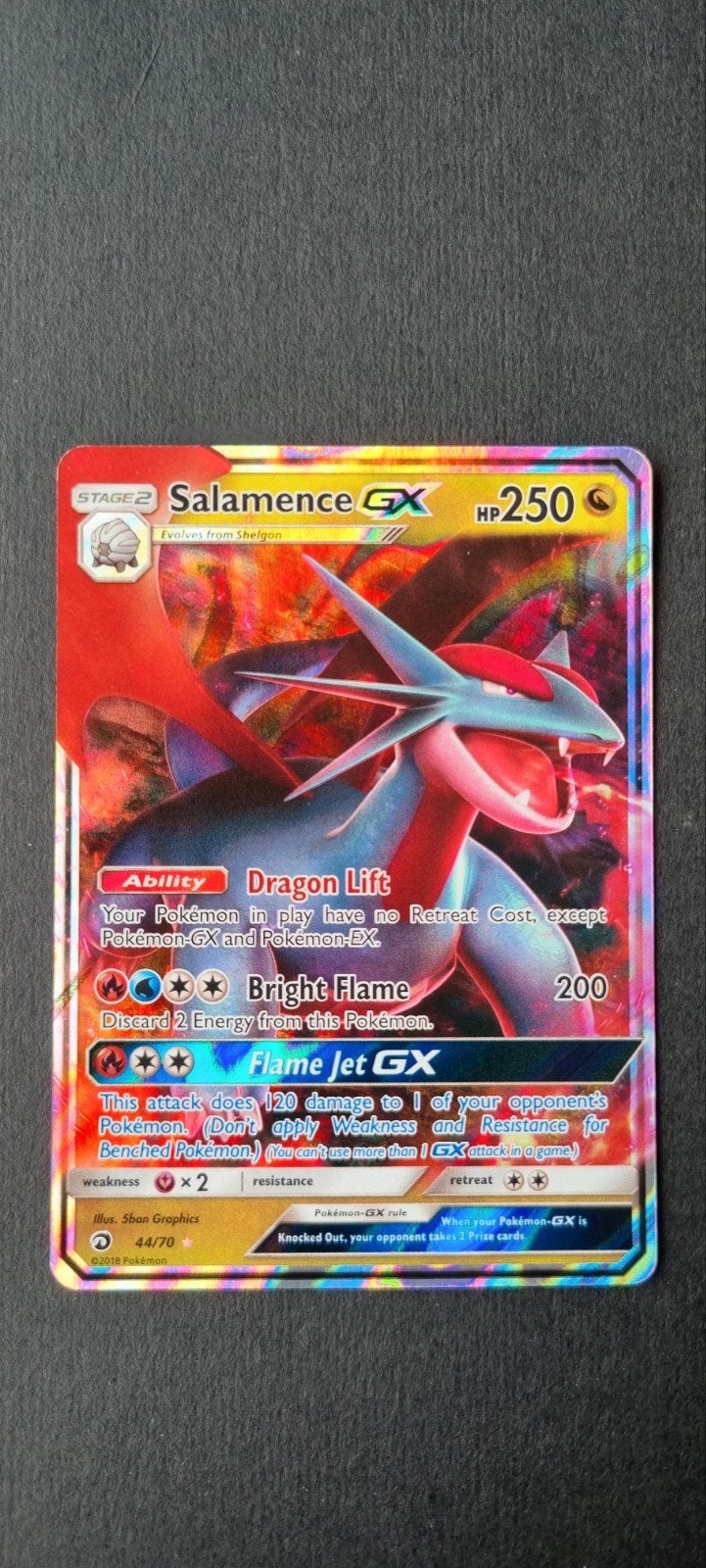 Salamence GX DRM 44/70 good, Ophalen of Verzenden, Gebruikt, Losse kaart