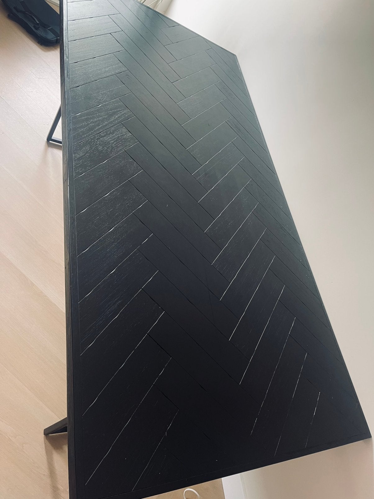 Dutchbone Class Eettafel/Bureau Zwart Visgraat 180x90cm  ‘26, Huis en Inrichting, Ophalen, Zo goed als nieuw