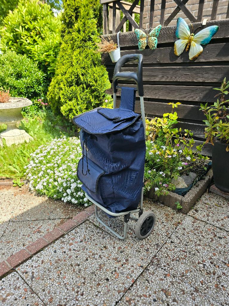 Boodschappen trolley, 30 cm of meer, Blauw, Zo goed als nieuw, 75 cm of meer
