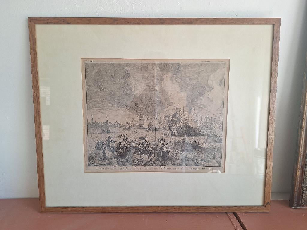 Jan Luyken – Slag op de Zuiderzee (1573), Ophalen, 28 cm, Militair, 35 cm