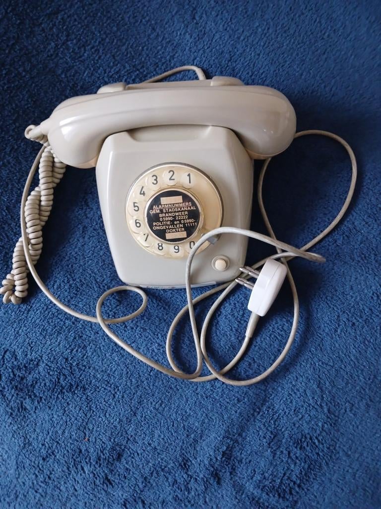 Grijze PTT Draaischijf Telefoon - Vintage Ericsson T65, Ophalen of Verzenden