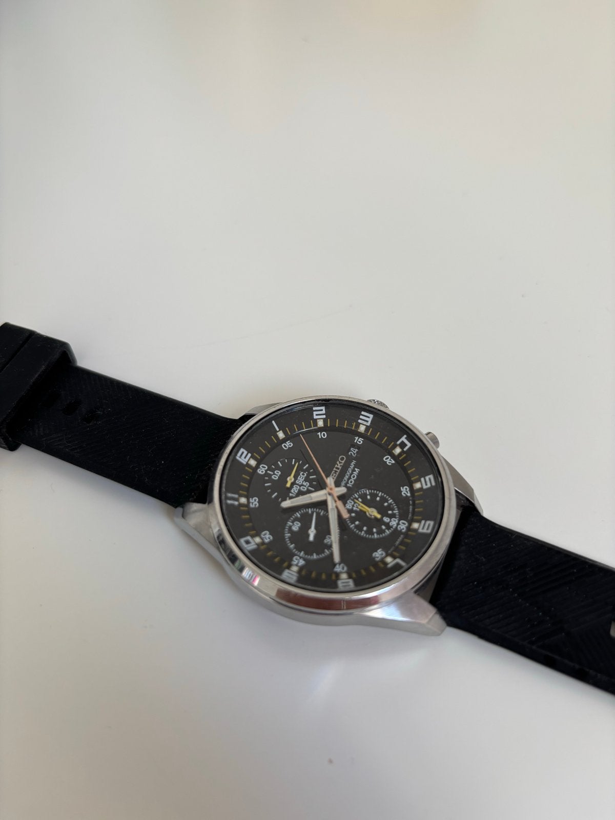 Seiko Chronograph 100M 7T92-0MF0 Horloge, Seiko, Gebruikt, Staal, Polshorloge