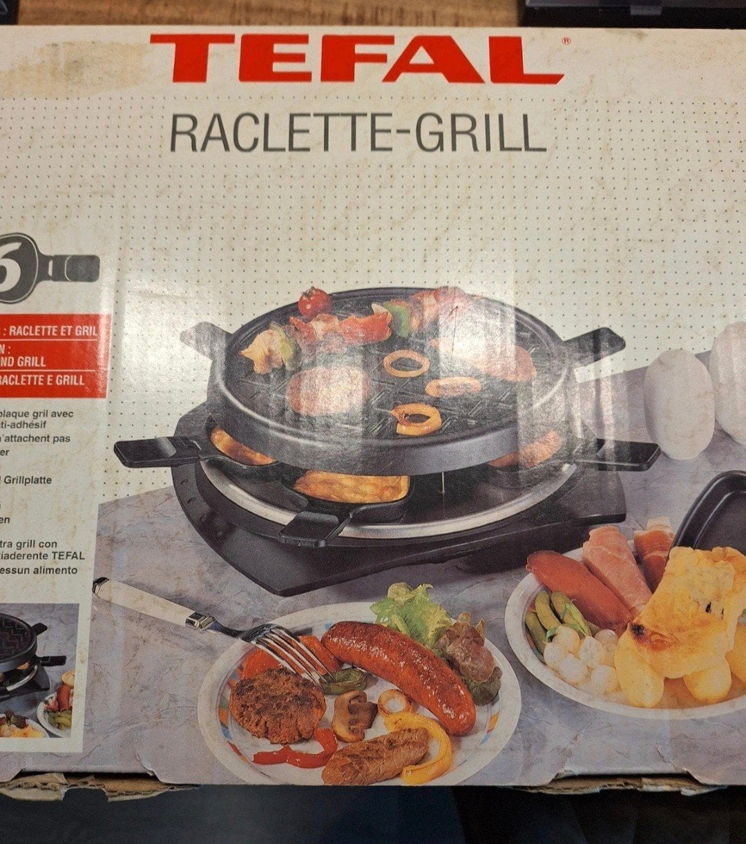 Tefal Raclette-Grill met 6 pannetjes, Witgoed en Apparatuur, Ophalen of Verzenden, Zo goed als nieuw