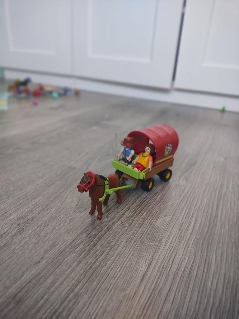 Playmobil Pony met Huifkar - 5228, Ophalen, Zo goed als nieuw, Complete set