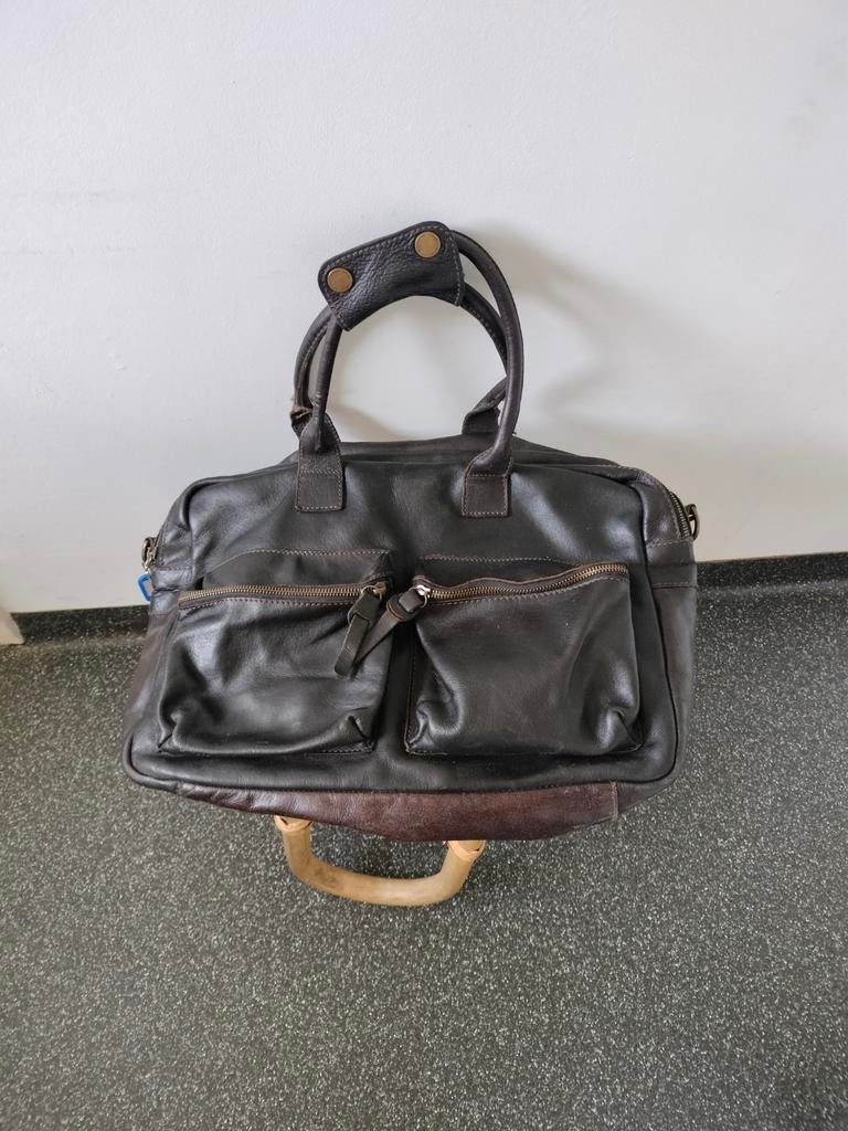 Cowboysbag leren tas., Ophalen, Gebruikt, Bruin
