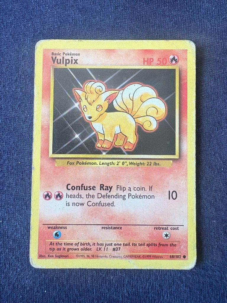 Vulpix - Base 68/102 - Excellent, Ophalen of Verzenden, Zo goed als nieuw, Losse kaart