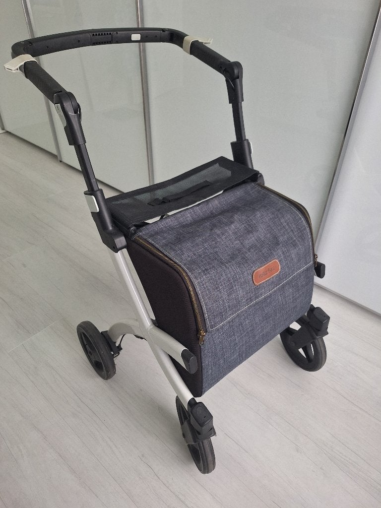 Rollator Rollz Flex, wit / denim, Ophalen, Opvouwbaar, Zo goed als nieuw