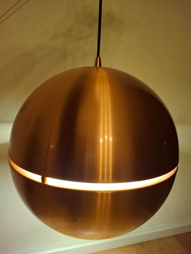 Zuiver koper Hanglamp Space Age 40 cm, Gebruikt, 50 tot 75 cm, Ophalen of Verzenden, Metaal