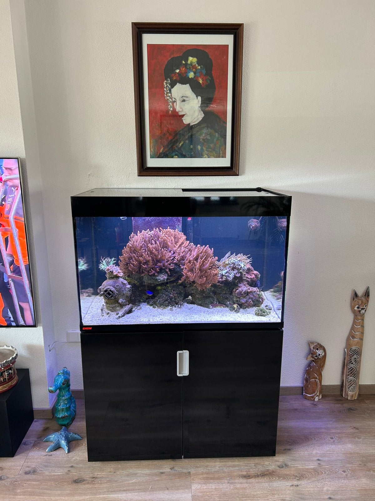 Zeeaquarium EHEIM Incpiria 300, Ophalen, Gevuld zeewateraquarium, Gebruikt, Inclusief vissen