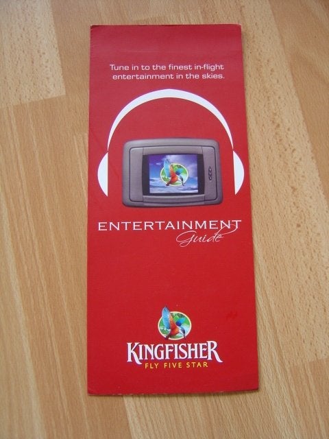 Luchtvaartmaatschappij Kingfisher Entertainment kaart India, Ophalen of Verzenden, Zo goed als nieuw, Kaart, Foto of Prent