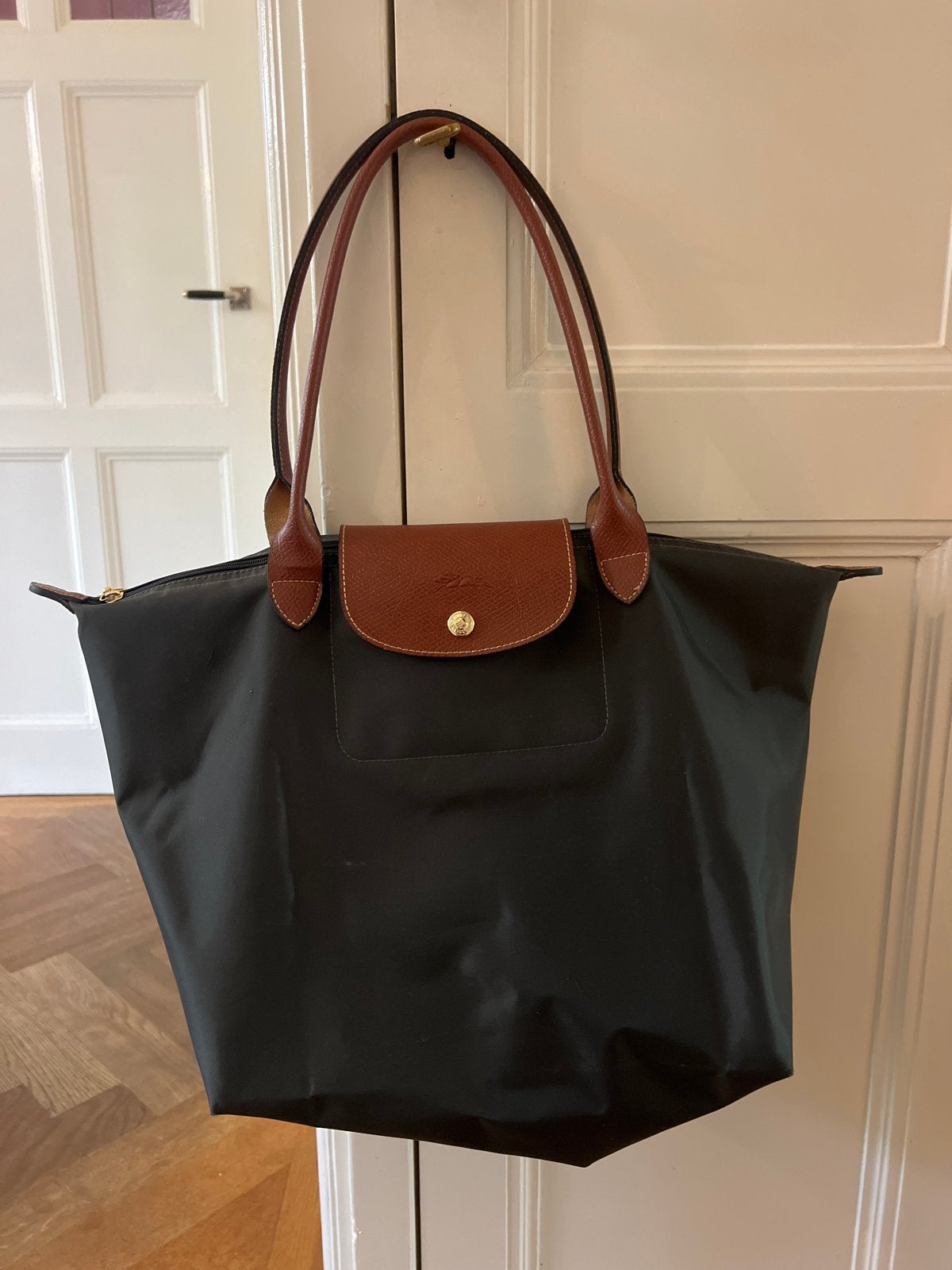 Longchamp Le Pliage Shopper Tas Zwart, Sieraden, Tassen en Uiterlijk, Ophalen of Verzenden, Zo goed als nieuw, Zwart, Shopper