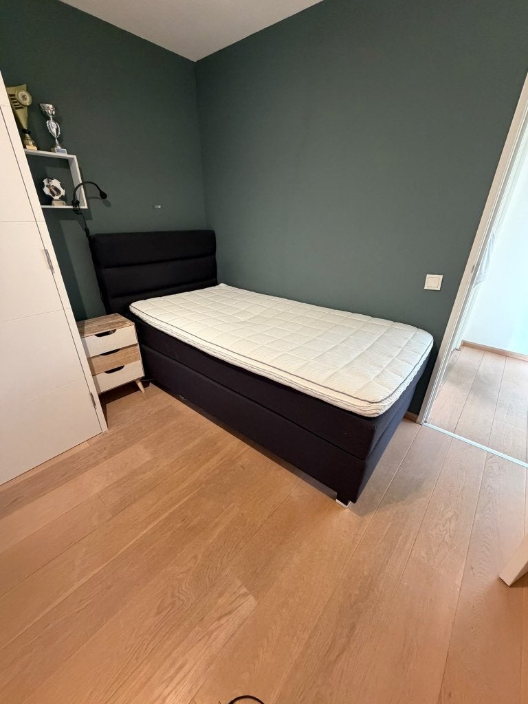 Hoogkwaliteit Boxspring 1-persoons 100x200 cm zwart, Huis en Inrichting, Ophalen, 100 cm, Eenpersoons, Zwart