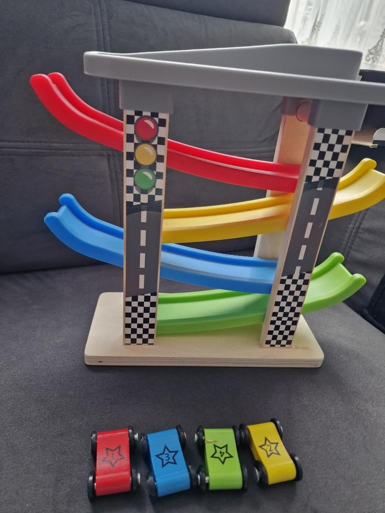 Playtive Racing Tower - Mini Racebaan met 4 Auto's, Overige merken, Racebaan, Ophalen of Verzenden, Zo goed als nieuw