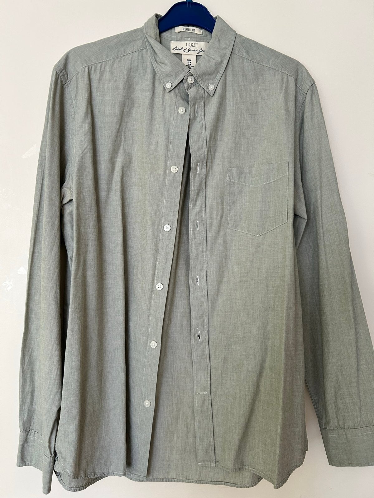 H&M LOGG overhemd maat M lichtgroen, Kleding | Heren, Zo goed als nieuw, H&M, Groen, Halswijdte 39/40 (M)