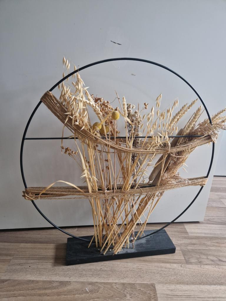 Decoratie ring met droogbloemen, Ophalen, Zo goed als nieuw, Natuurlijk materiaal