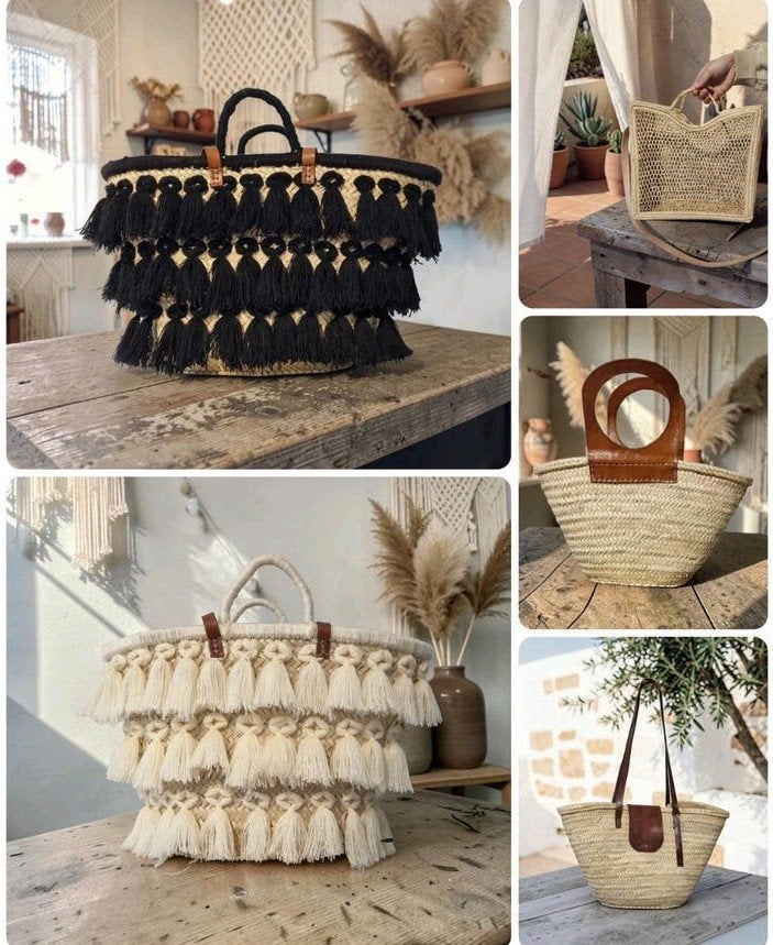 Handgemaakte rieten tas,strand tas, shopper tas, Sieraden, Tassen en Uiterlijk, Tassen | Damestassen, Ophalen of Verzenden, Nieuw