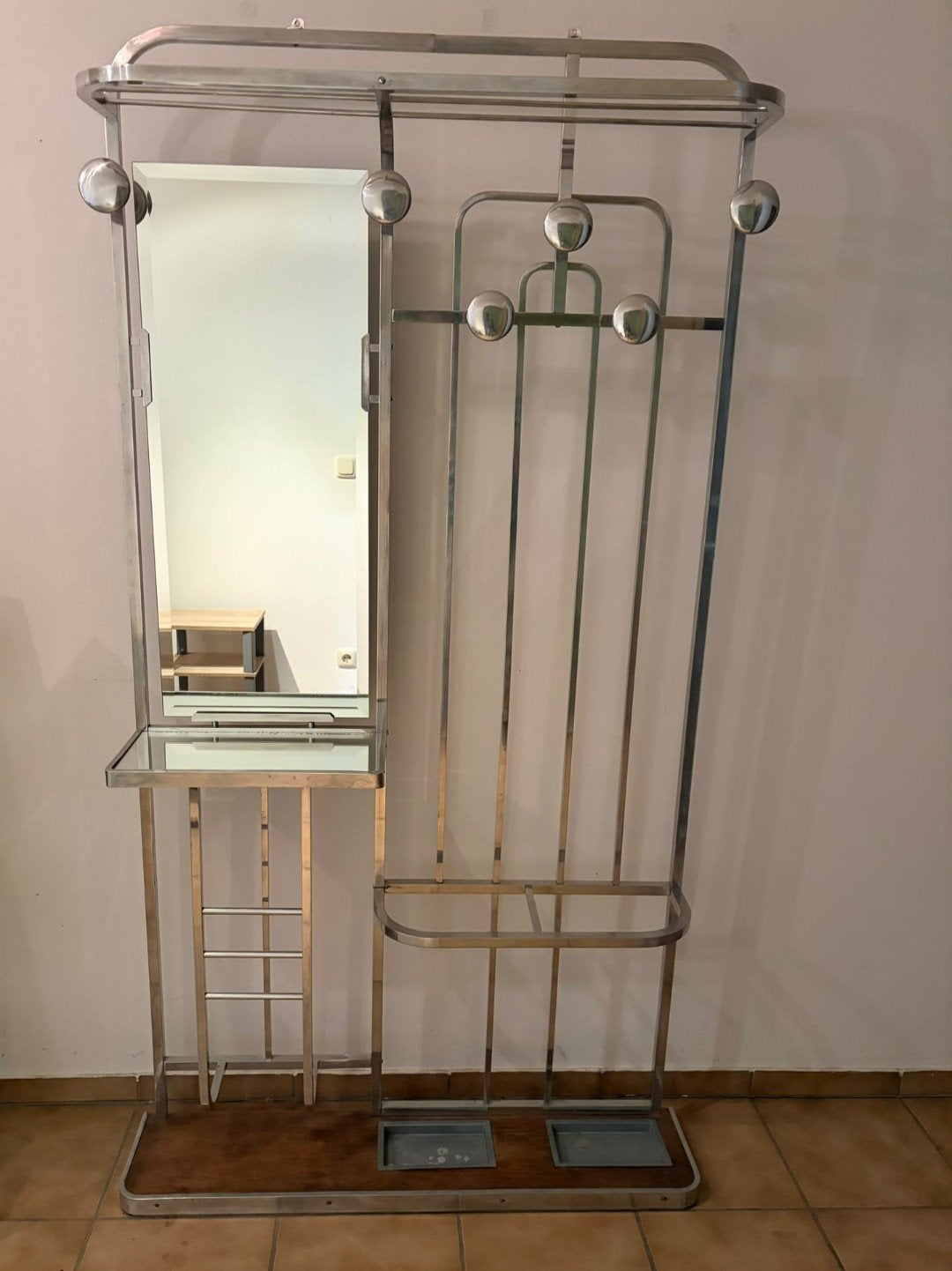 Art Deco vrijstaande halgarderobe 1930, Ophalen, Wandkapstok, Minder dan 100 cm