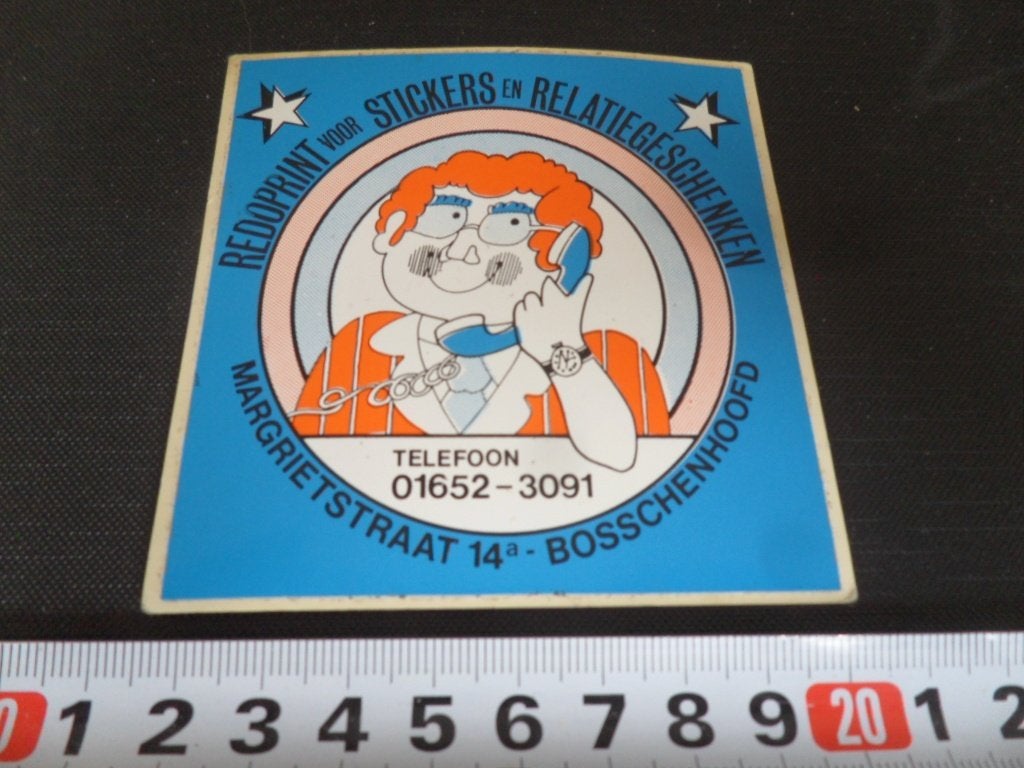 sticker bosschenhoofd redoprint margrietstraat 14a, Ophalen of Verzenden, Zo goed als nieuw