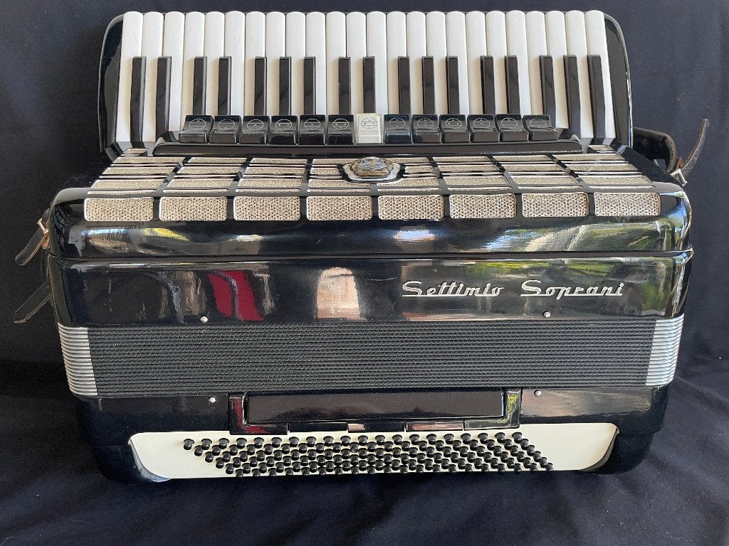 Italiaanse Settimio Soprani accordeon.4 korig.Piccolo, Overige merken, Gebruikt, Met koffer, 120-bas