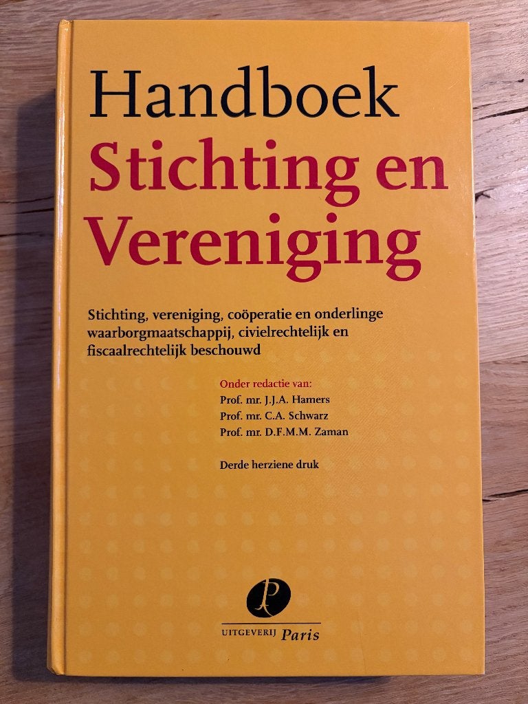 Handboek Stichting en Vereniging, Boeken, J.J.A. Hamers, Nieuw, Ophalen of Verzenden, WO