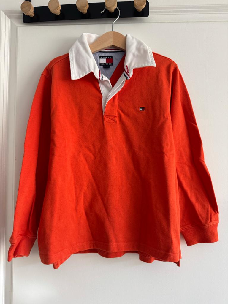 Tommy Hilfiger Rugby Shirt Oranje Maat 5, Ophalen of Verzenden, Zo goed als nieuw, Jongen