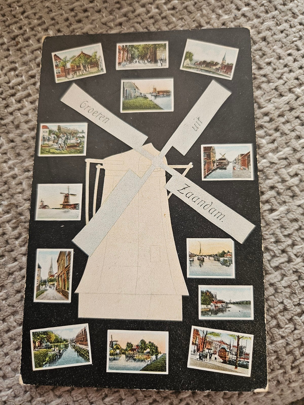 Zaandam Groeten uit Zaandam' - Molen en stadsgezic, Ophalen of Verzenden, Voor 1920, Ongelopen, Noord-Holland