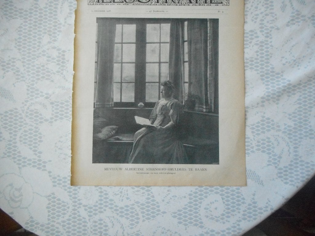 Baarn. Albertine Steenhoff-Smulders. Schrijfster. 1908., Verzamelen, Ophalen of Verzenden, Voor 1920, Nederland, Knipsel(s)