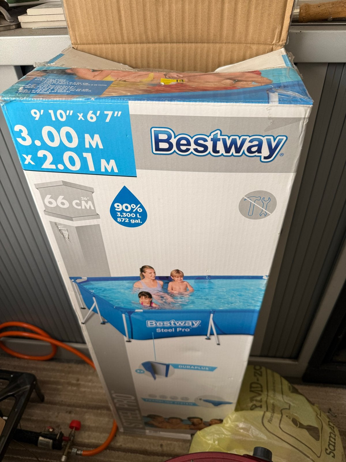 Bestway Steel Pro Opzetzwembad 3.00 x 2.01 x 0.66 M, Ophalen, Gebruikt, Opzetzwembad, 200 tot 400 cm