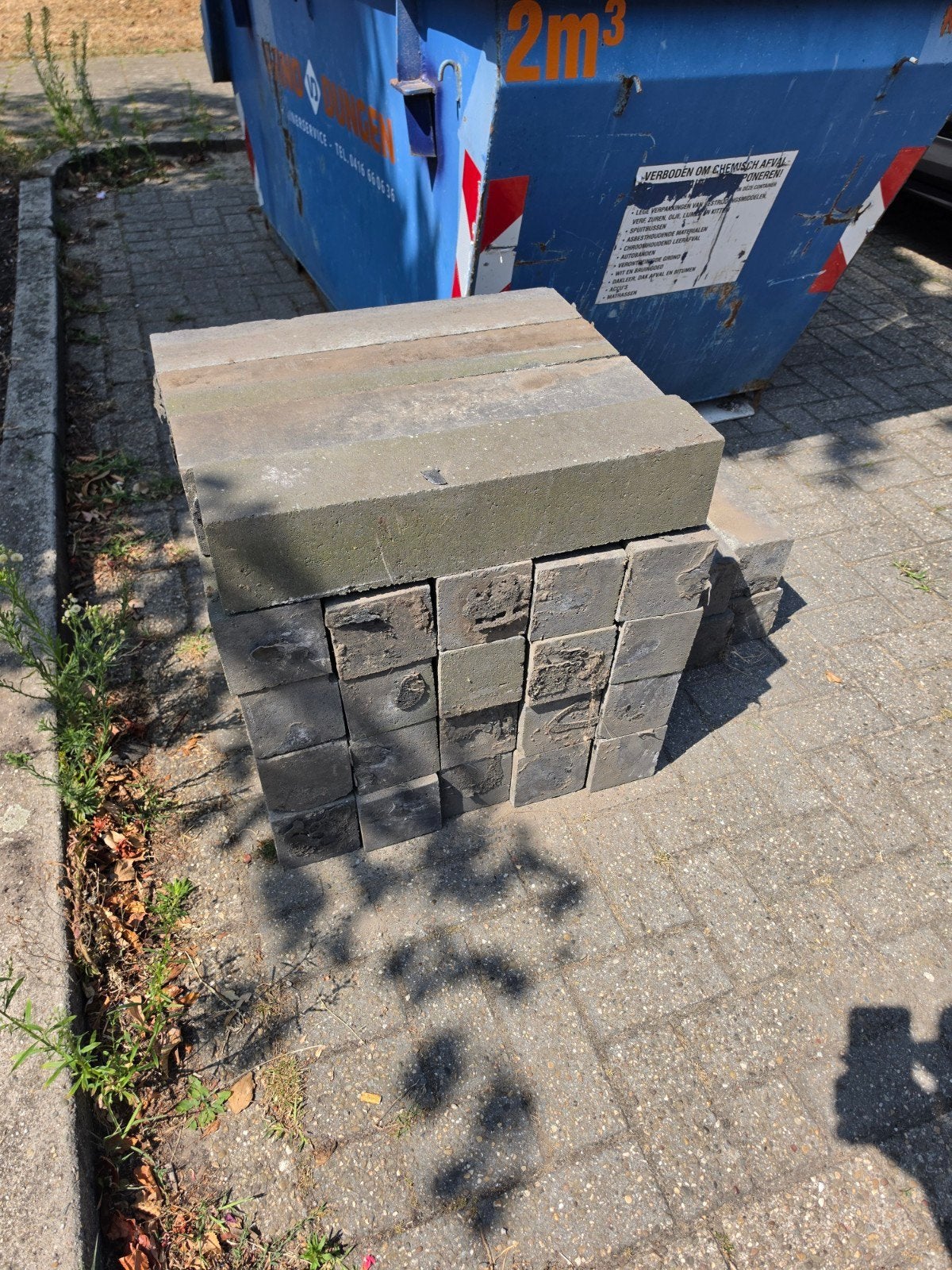 35 betonbielzen 12x12x60, Ophalen, Gebruikt, Biels, Minder dan 25 cm