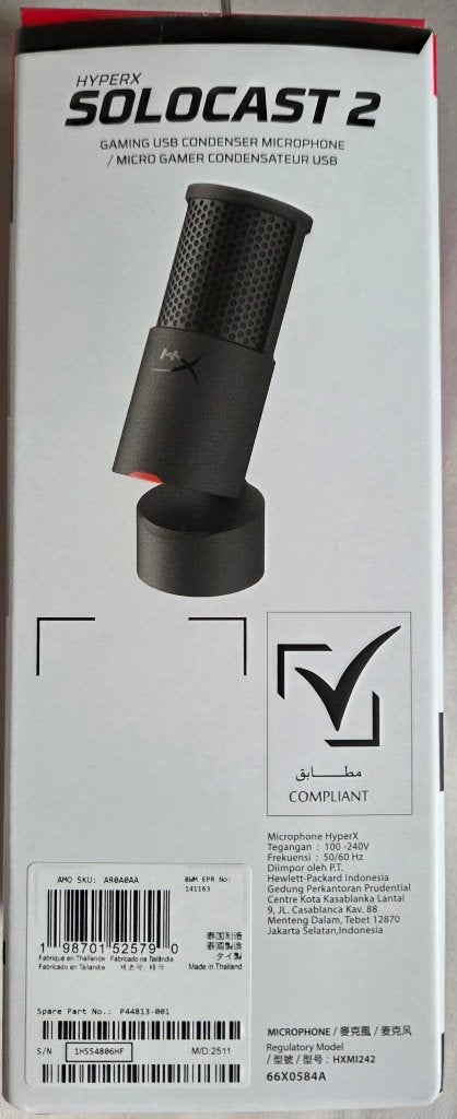 HyperX SoloCast 2 USB Microphone – Like New, Ophalen of Verzenden, Zo goed als nieuw, Studiomicrofoon