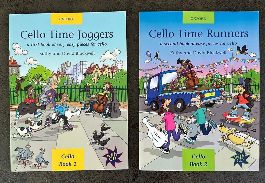 2 beginners cellospeelboeken, Cello time runners en joggers., Muziek en Instrumenten, Strijkinstrumenten | Cello's, Ophalen of Verzenden