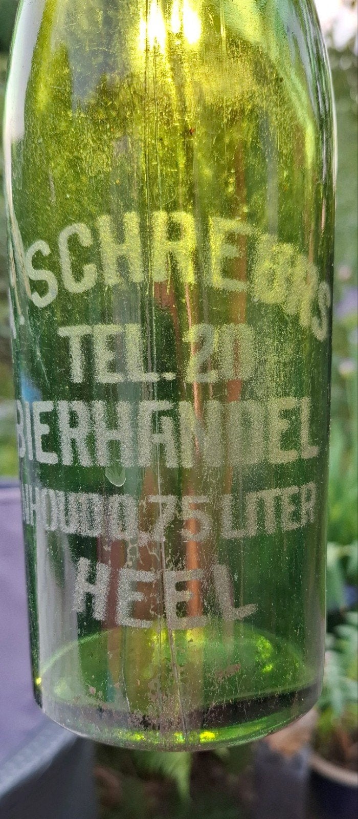 Bierfles H. Schreurs Bierhandel Heel Limburg, Ophalen of Verzenden, Overige merken