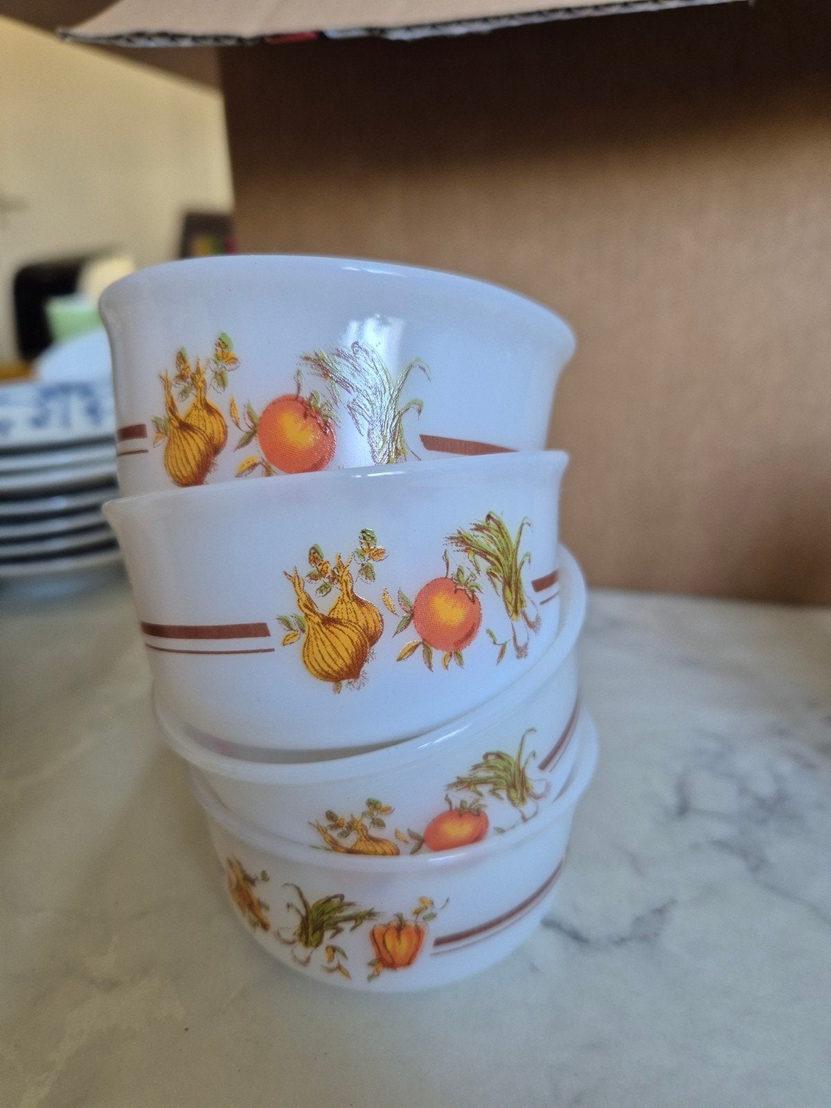 Vintage Pyrex 'Harvest' soepkommen set, Ophalen of Verzenden