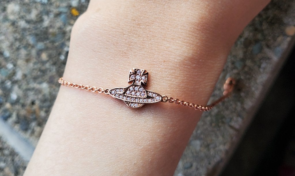 armband vivienne westwood roze rose gold sieraad designer, Verzenden, Zo goed als nieuw, Zilver, Overige materialen