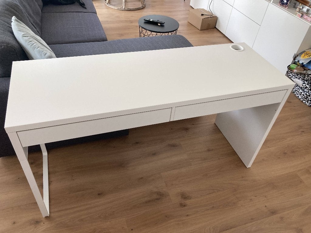 IKEA MICKE bureau groot met lades, Ophalen, Spaanplaat of MDF, Kabelgoot, 50 cm