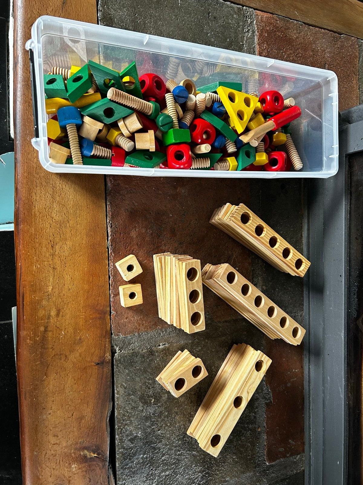 Baufix Houten Bouwset met Schroeven en Blokken, Kinderen en Baby's, Ophalen of Verzenden, Gebruikt, Overige typen