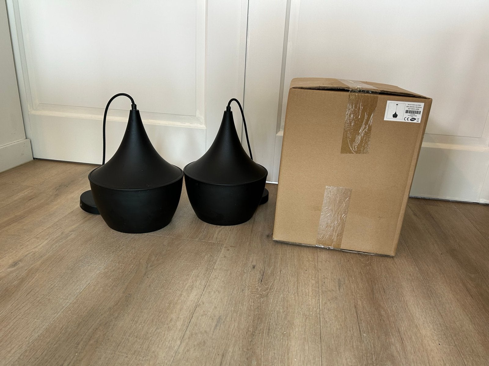 Sklum Mercury Hanglamp Zwart - Set van 3, Huis en Inrichting, Ophalen of Verzenden, Gebruikt, Metaal, E27 (groot)