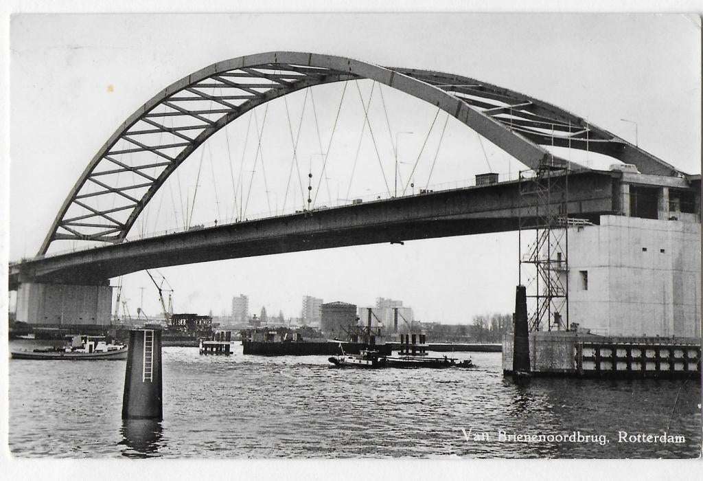 Rotterdam Brienenoordbrug - Oude gelopen ansichtkaart B3521, Ophalen of Verzenden, 1960 tot 1980, Gelopen, Zuid-Holland