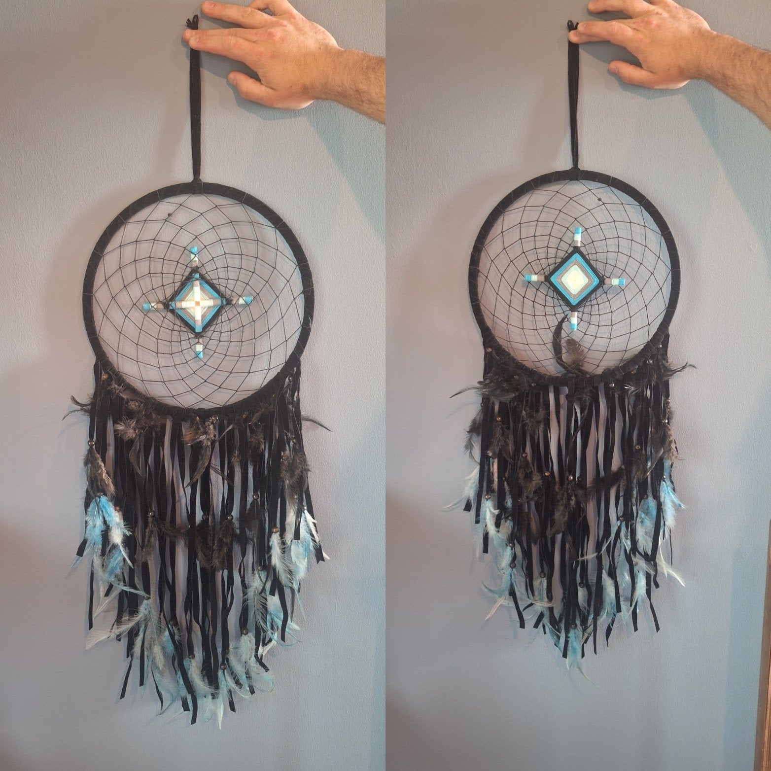 Dromenvanger Zwart, Turquoise en Wit, Meerkleurig, Boho, Nieuw, Ophalen of Verzenden