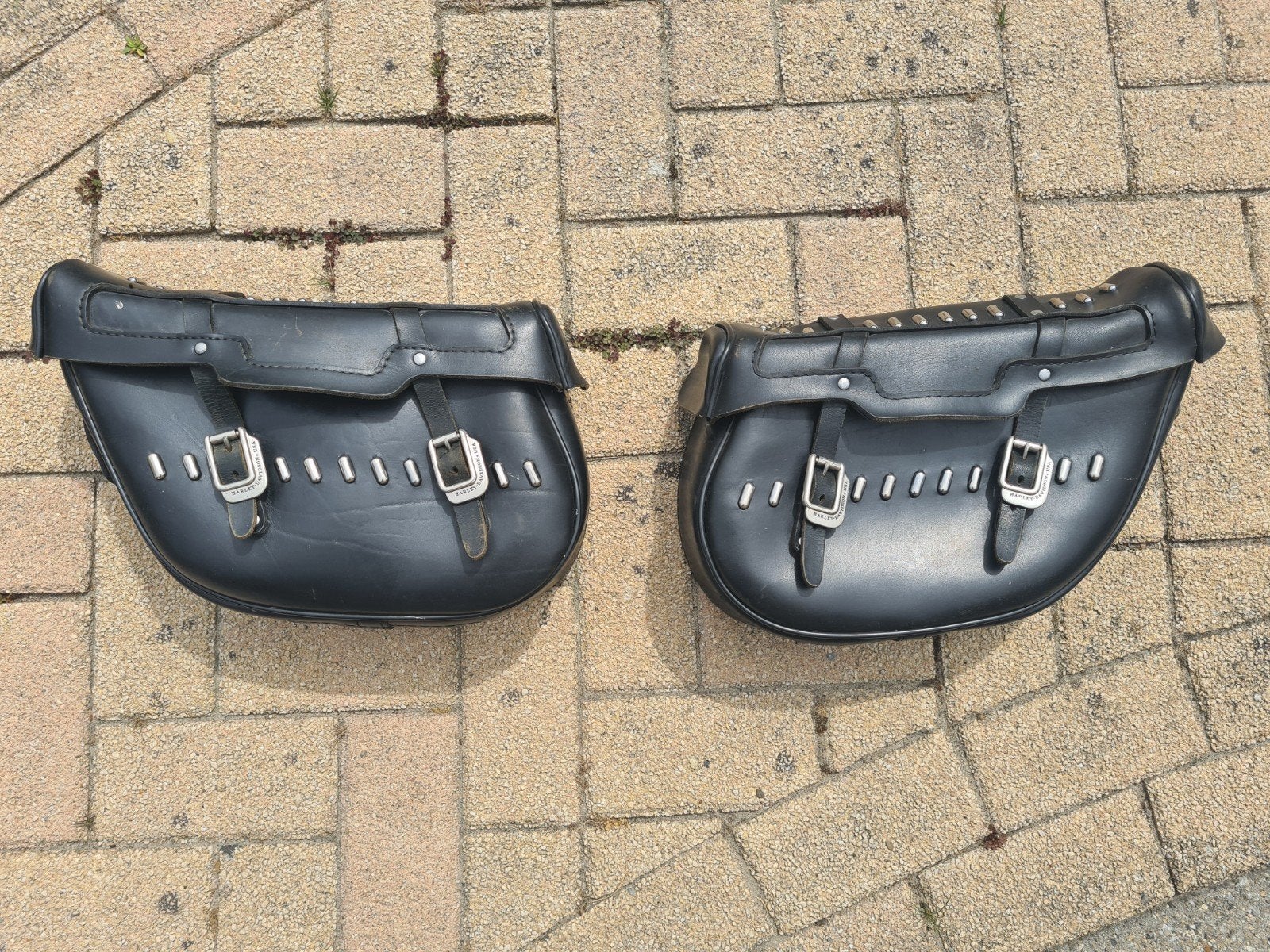 Harley-Davidson lederen zadeltassen, Motoren, Ophalen, Gebruikt