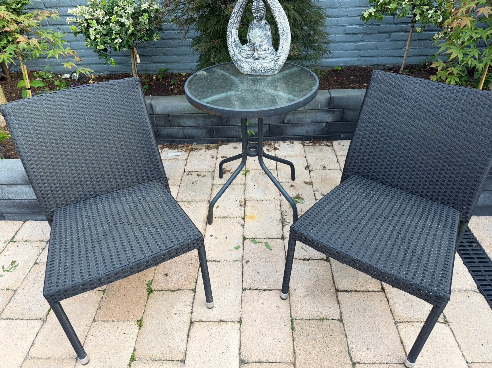 2 tuinstoelen zwart, Zo goed als nieuw, Wicker, Stoel, Ophalen