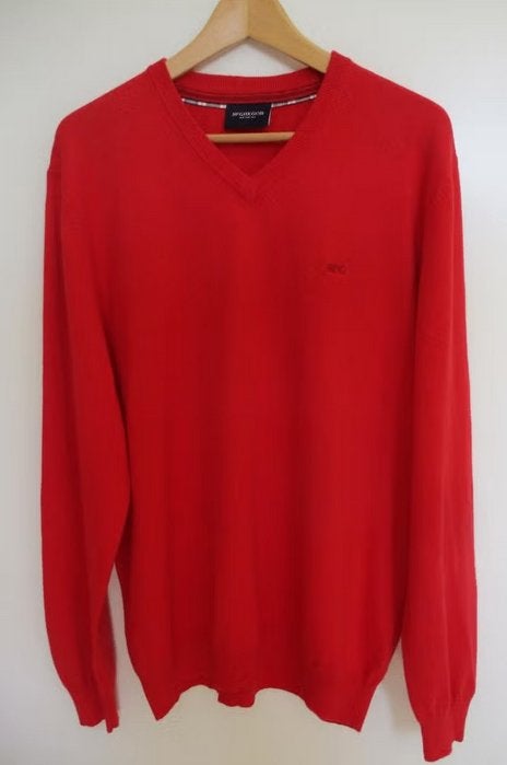 McGregor helderrode katoen en merinowol trui, maat XL, Oosterveldweg 15, 7274 DZ, Maat 56/58 (XL), Zo goed als nieuw, Stichting Angel's Choice
