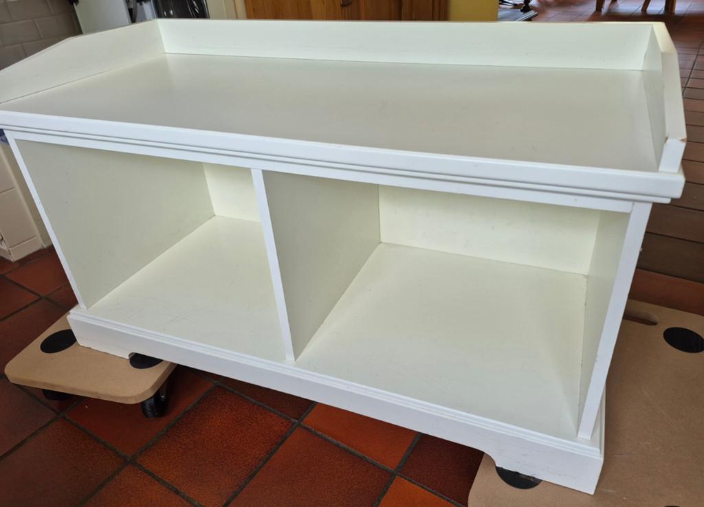 Witte schoenenkast/bankje voor hal (90x50x40 cm), Ophalen, Gebruikt, Modern, functioneel