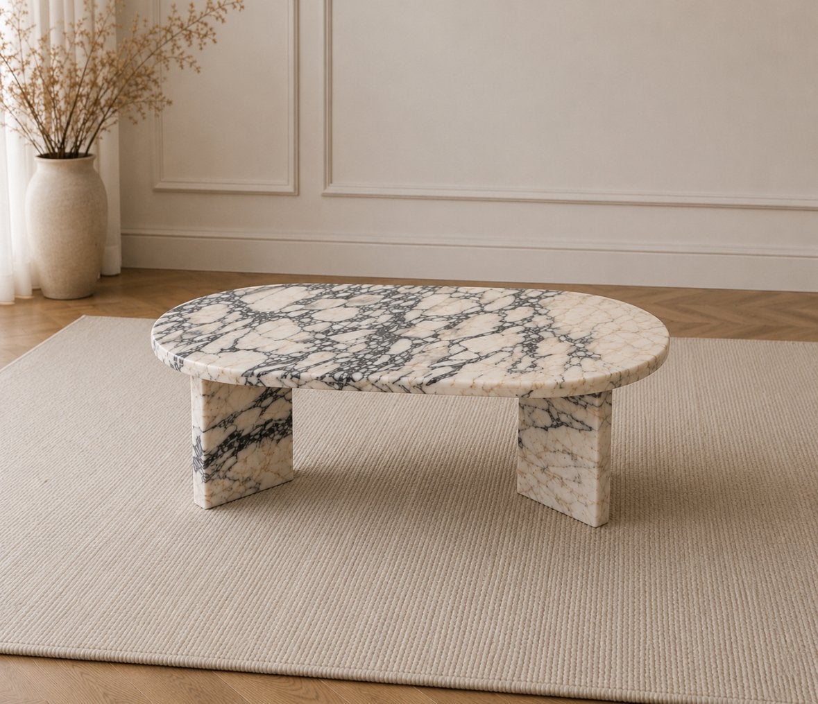 Calacatta Viola marmeren salontafel – Nieuw – Mat afgewerkt, 100 tot 150 cm, Nieuw, Rechthoekig, 50 tot 100 cm