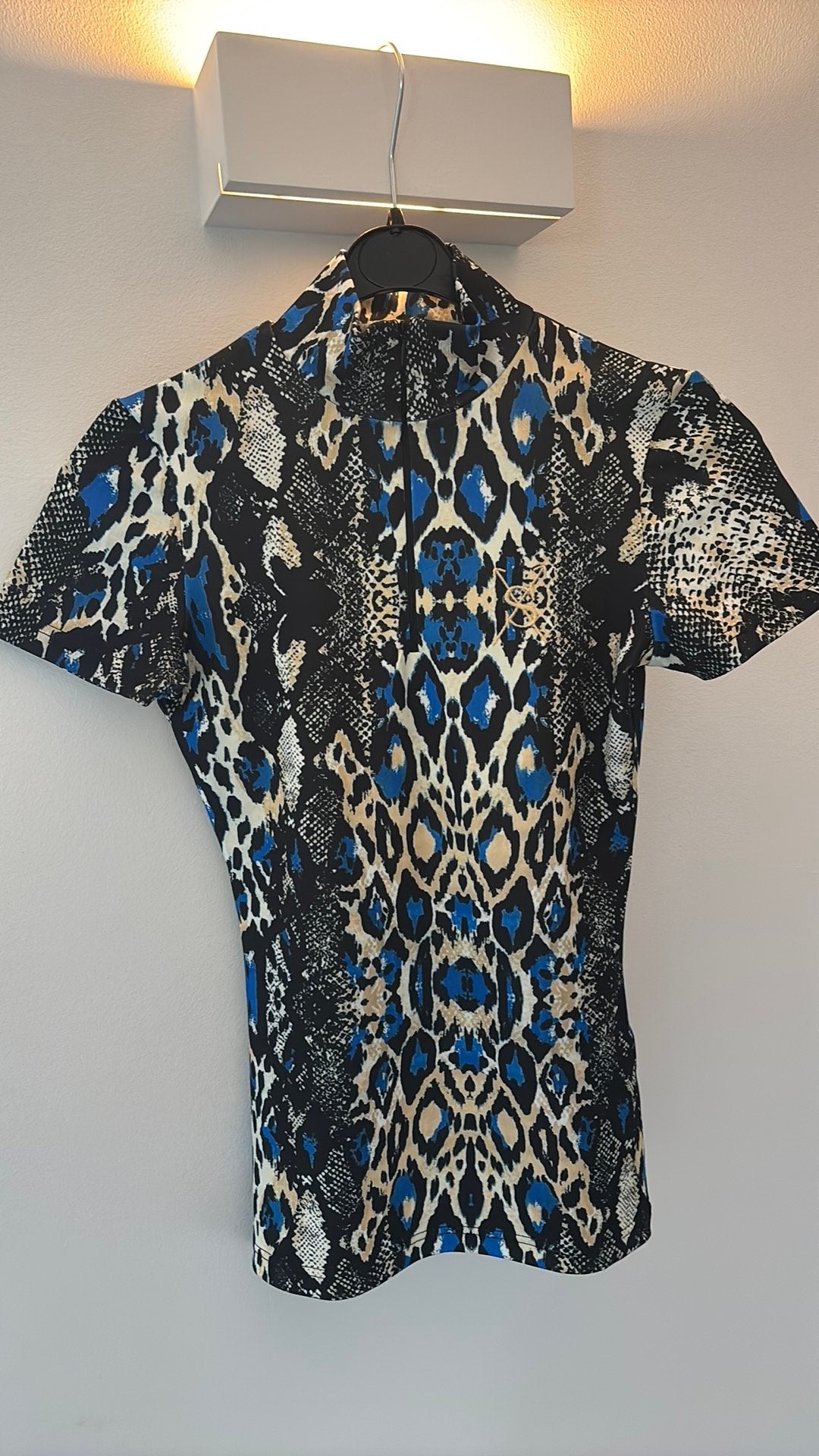 Sambuccca paardrij shirt maat xxs met rits, Blauw, Nieuw, Ophalen of Verzenden, Korte mouw