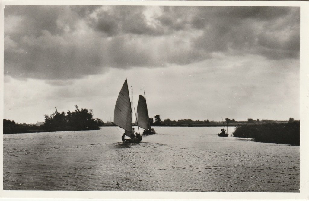 Rijpwetering Nederlandse zeilschool zeilen boot recl.kaart, Ophalen of Verzenden, 1960 tot 1980, Gelopen, Zuid-Holland