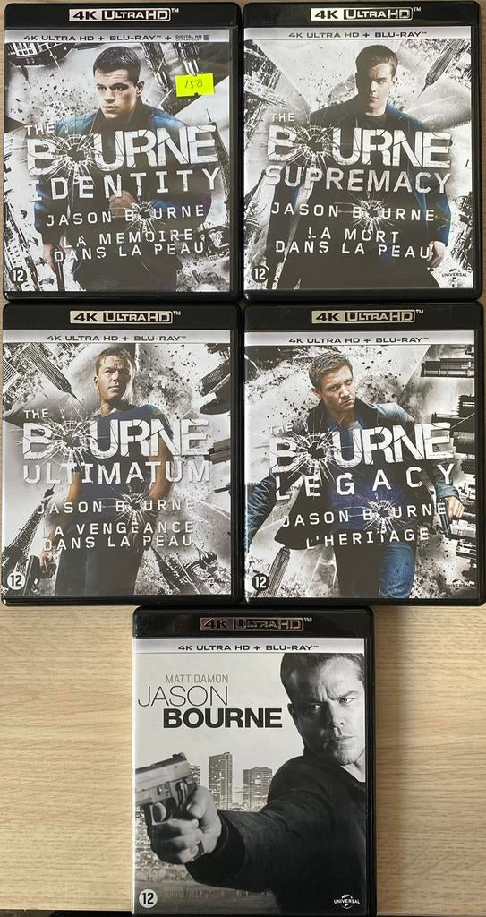 The bourne identity 1 2 3 4 5 4K blu ray NL versie, Ophalen of Verzenden, Zo goed als nieuw, Actie